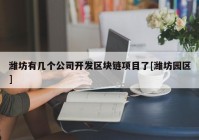 潍坊有几个公司开发区块链项目了[潍坊园区]